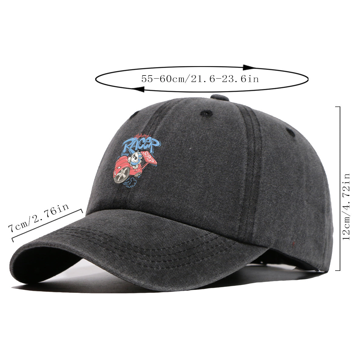 1pc "Highway Racer" Fun Cartoon Print Baseball Cap Panda Racer Pattern Sun Hat Fashion Trendy Duck Tongue Hat Unisex Adjustable Street Casual Hat Outdoor Sports Sun Hat Suitable for Daily Travel, Parties, Cycling