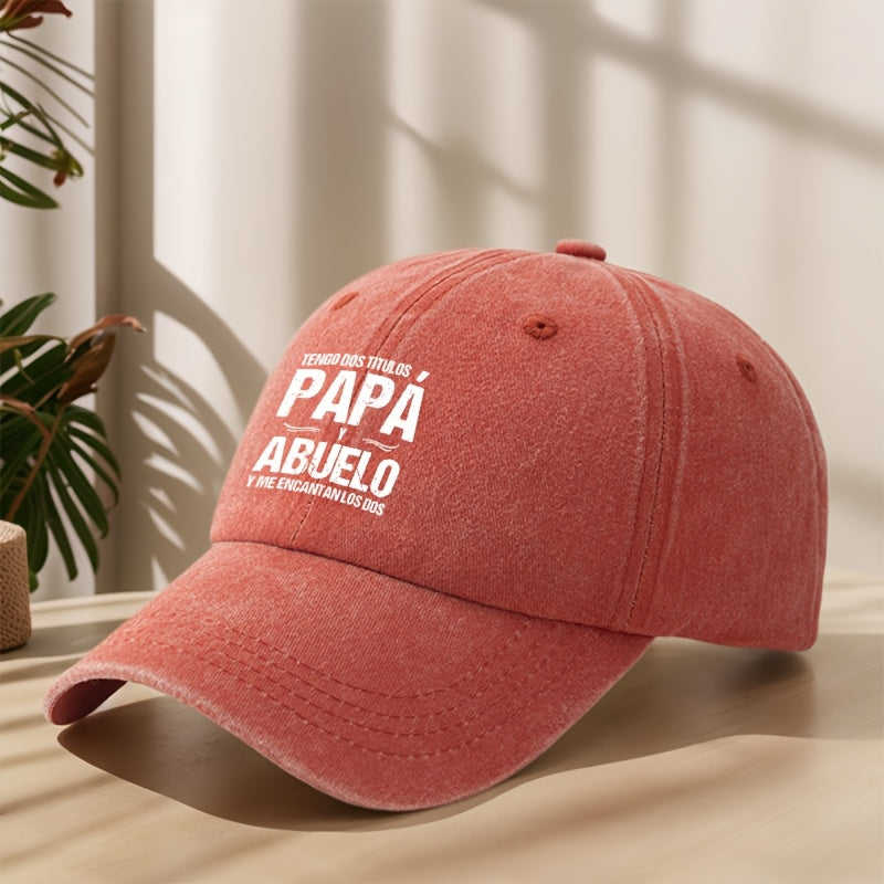 Unisex Baseball Cap with Adjustable Duckbill - Breathable All-Season Outdoor Hat, 21.65-24.41inch Headband, //Navy, Lightweight & Comfortable for Men & Women, Casual Sports Travel Hat, Spanish Text Design