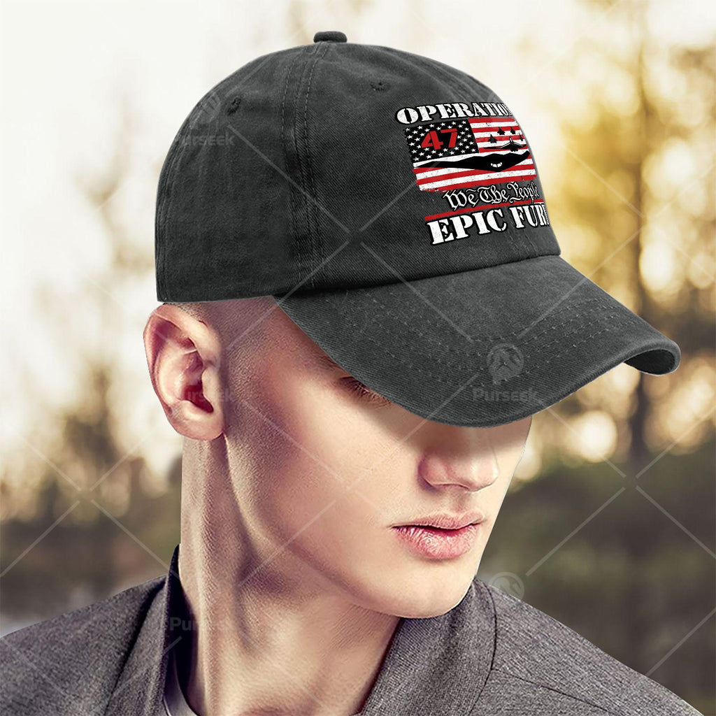 Vintage Baseball Cap with the Words "We The People" Printed on It- Lightweight and Washed, Suitable for Christmas, Games, and Independence Day Celebrations- Unisex Cap with an All-over Print, Ideal for Everyday Casual Wear and Themed Events