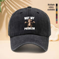 Baseball Cap with NOT MY PROBLEM Monkey Pattern, American Modern Funny Slouchy Street Style Adjustable Unisex Casual Hat, All-Season Adjustable Brim Hat for Walking, Parties, Shopping, Dates, And Parties, Hip-Hop Hat with Soft Top Design