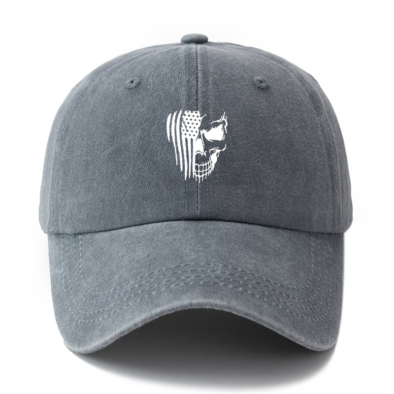 A Stylish And Adaptable Unisex Cap with a Printed Skull Design And a Classic Vintage Washed Look, Perfect for Outdoor Activities Like Vacations, Travel, And Camping. Great for Casual Events And Holiday Celebrations, Especially in Hip-Hop Culture