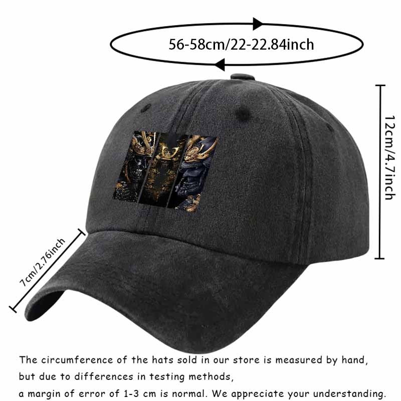 Ancient-Style Warrior Baseball Cap with Three Samurai Dragon Motifs-Essential for Themed Events And Role-Playing.