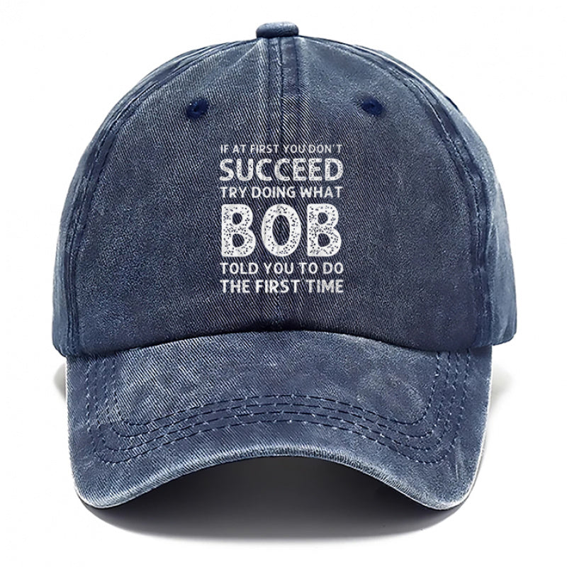1 Bob Print Cap, Women's Hat, Men's Beach Hat, Washed Baseball Cap, Breathable Washed Cap, Adjustable DAD Cap, Suitable for Outdoor Activities and Parties, for Personal Use or as a Birthday Gift