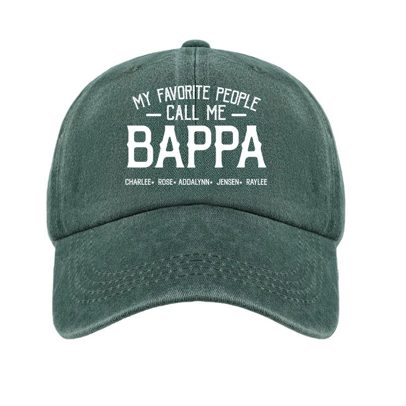 1 Washed Distressed Print Baseball Cap, Versatile and Fashionable Washed Distressed Style with "BAPPA" Letter Print, Soft Top Sun Baseball Cap, Unisex Hat