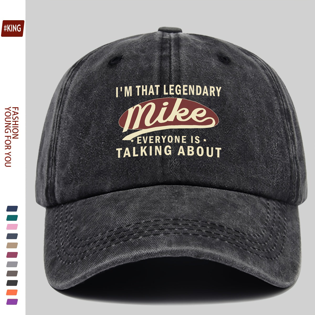 1pc Vintage Trucker Hat with "I'M That Legendary Mike" Print - Adjustable Snapback Baseball Cap, Lightweight And Breathable, Suitable for Outdoor Activities, Fishing, Hiking