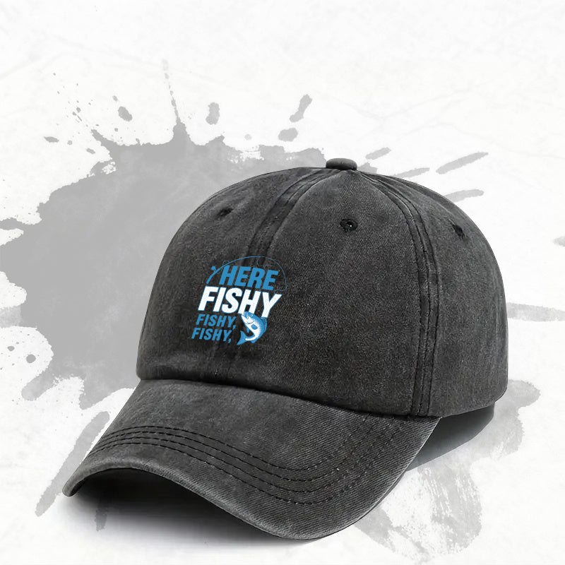 1P 1pc, Adjustable Baseball Cap with "fish" Design, Lightweight Printed Women's Hat, "fish" Trendy Men's Cap, an Ideal Gift for Weddings, Parties, and Birthdays.
