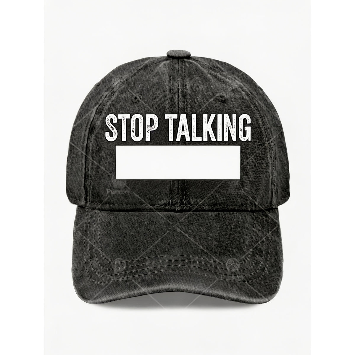 STOP TALKING Letter Print Vintage Washed Baseball Cap Unisex Cool Street Style Casual Hat for Anniversary Gift