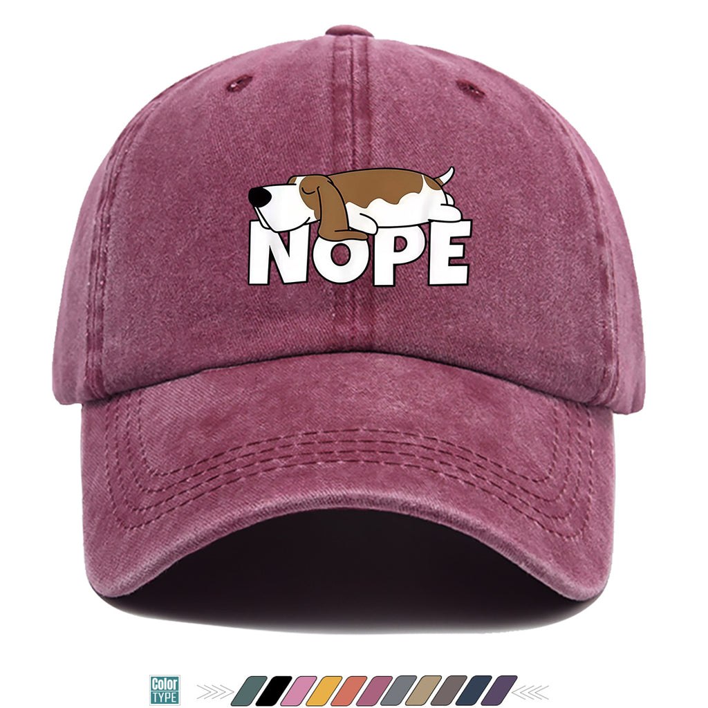 1pc Fun Cartoon Dog "NOPE" Printed Baseball Cap, Comfortable Breathable Sun Hat, Fashionable Individual Aesthetic Unisex Cap, Adjustable Size Casual Street Hat, Outdoor Sunshade Hat Suitable for Daily Commuting, Shopping, Parties, Travel, Sports