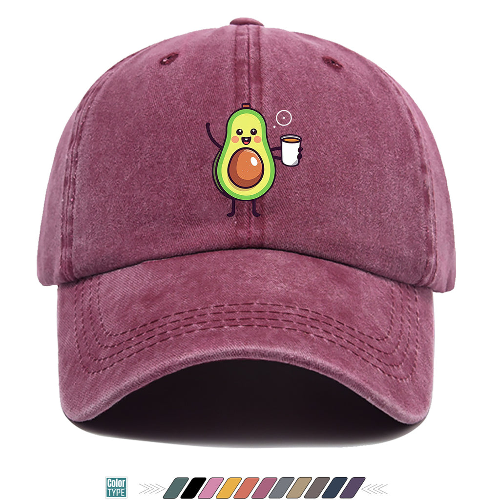 1pc Avocado Cartoon Print Baseball Cap Cute Smiling Fruit Pattern Sun Hat Fashionable Fun Sunshade Hat Unisex Adjustable Duckbill Cap Couple Outing Hat Girlfriend Shopping Hat Outdoor Picnic Hat Beach Vacation Hat Daily Casual Hat Sports Fitness Hat