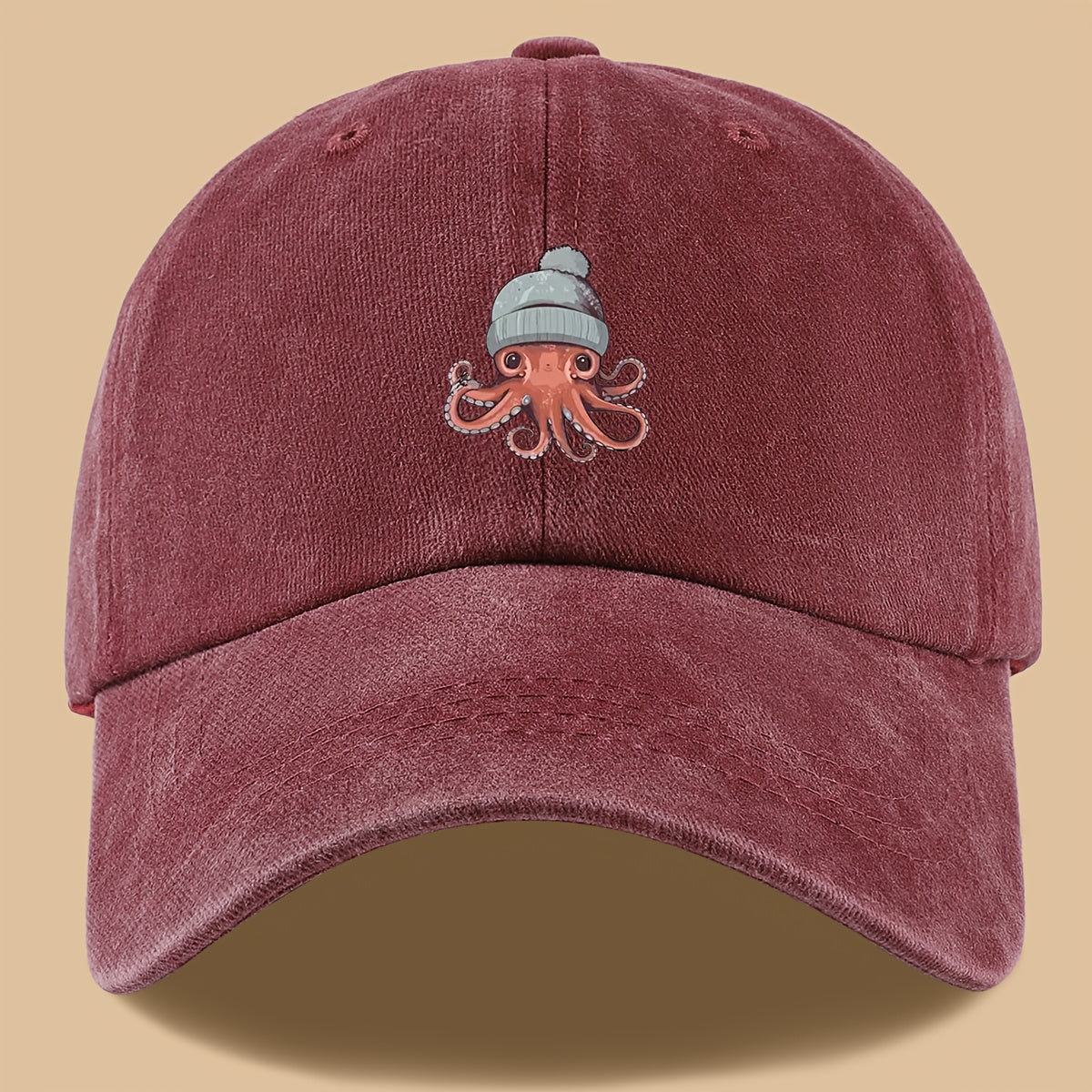 1pc Octopus Print Baseball Cap, Lightweight, Comfortable, and Breathable Outdoor Sun Hat, Stylish, Simple, and Aesthetic, Adjustable Size Baseball Cap for Men and Women, Trucker Dad Hat, Mom's Beach Vacation Hat, Suitable for Outdoor Fishing