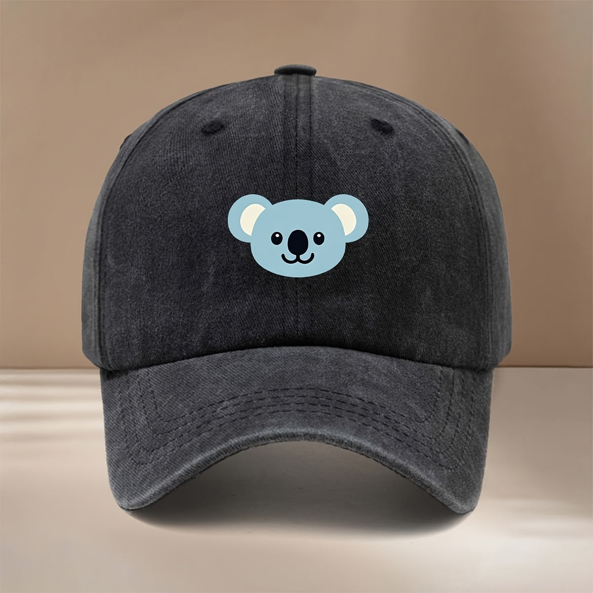 This Is a Cartoon Koala Pattern Printed Baseball Cap, Fashionable Comfortable Adjustable Size 6-Panel Hat Unisex Lightweight Individual Style Duckbill Cap Outdoor Sports Dining Camping Matching Easy Trendy Curved Brim Hat Sports Event Cheerleading M