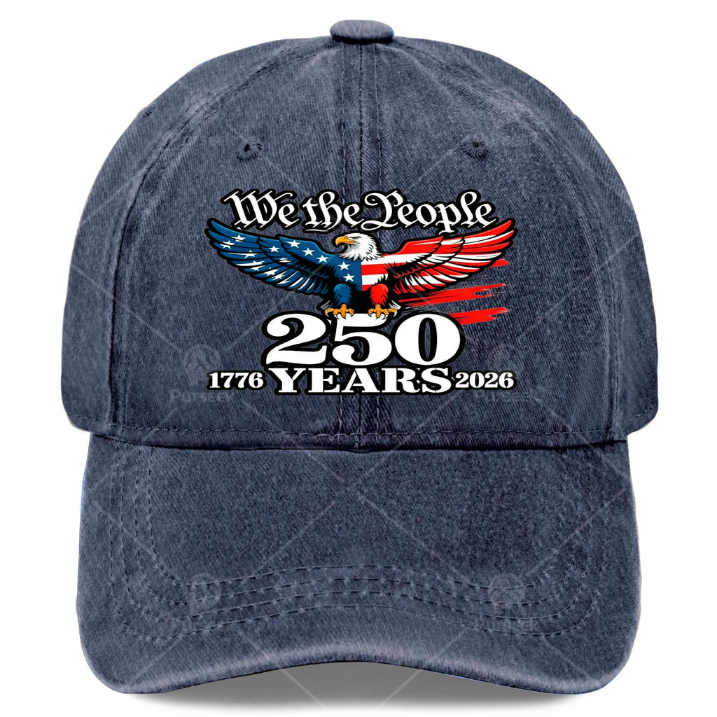 Unisex Stylish Washed Baseball Celebrating 250 Years from 1776 to 2026, for The 4Th of July