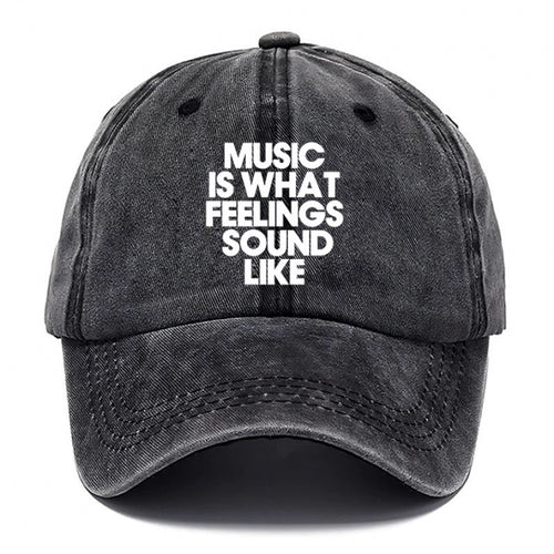 1 Music Print Cap, Women's Outdoor Style Hat, Men's Beach Hat, Washed Baseball Cap, Breathable Washed Cap, Adjustable DAD Cap, Suitable for Outdoor Activities and Parties, for Personal Use or as a Birthday Gift