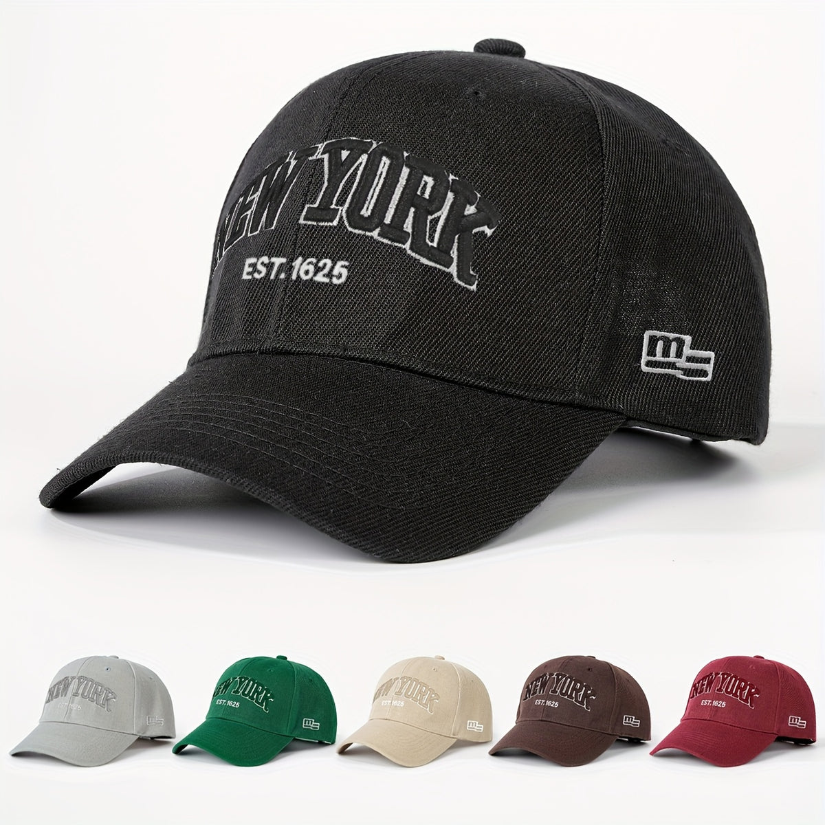 1 Embroidered NEW YORK Faux Green Baseball Cap Unisex Truck Hat Breathable Adjustable Golf Hat Women'S Summer Fashion Curved Brim Hat Men'S Y2K Couple Hat