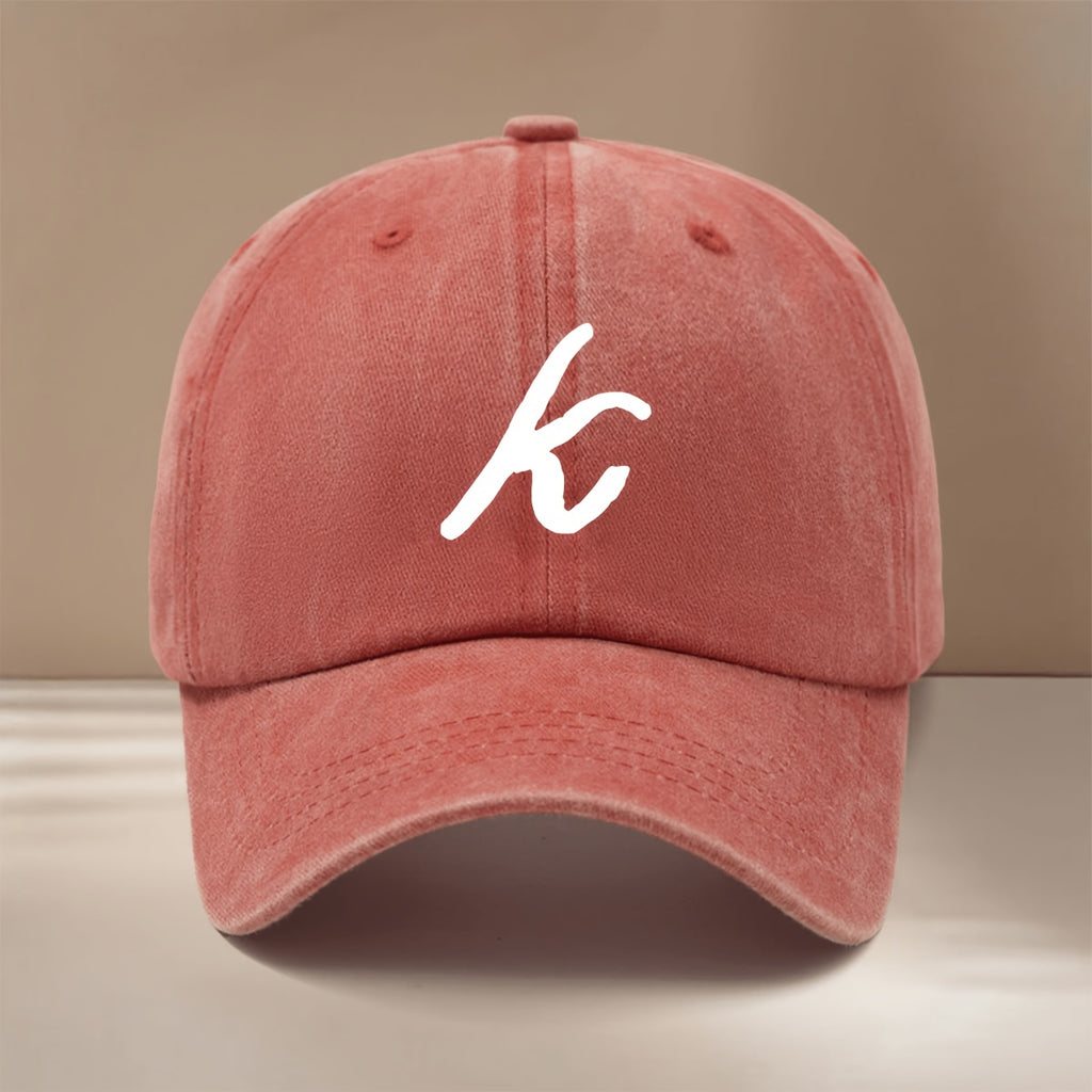 This Is a Comfortable And Trendy Baseball Cap Featuring a Handwritten Letter 'K' Design. It Has an Adjustable Size And Is Suitable for Both Men And Women. The Easy And Lightweight Curved-Brim Hat Is Perfect for Outdoor Sports, Gatherings