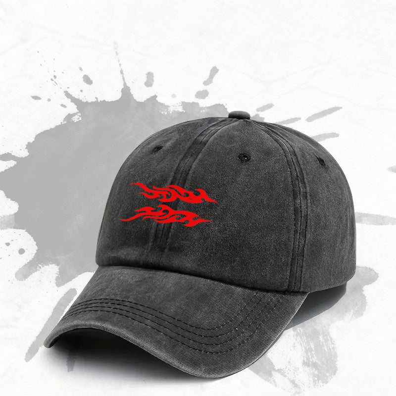 1pc, Adjustable Baseball Cap with Flame Pattern, Lightweight Printed Craft Women'S Hat, Ideal Men'S Trendy Headwear, Perfect Gift for Weddings, Parties, Birthdays