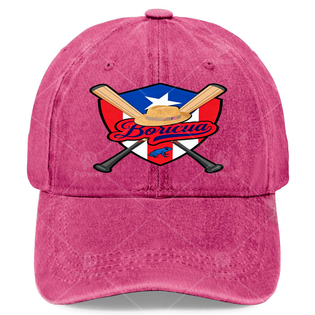 Boricua Puerto Rico Baseball Coqui Frog Pava Hat Fan Baseball Hat Unisex
