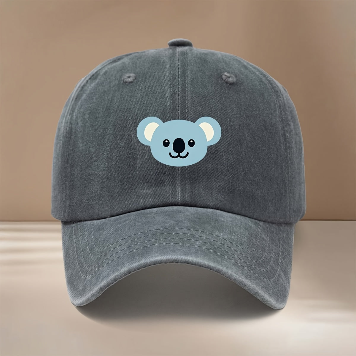 This Is a Cartoon Koala Pattern Printed Baseball Cap, Fashionable Comfortable Adjustable Size 6-Panel Hat Unisex Lightweight Individual Style Duckbill Cap Outdoor Sports Dining Camping Matching Easy Trendy Curved Brim Hat Sports Event Cheerleading M