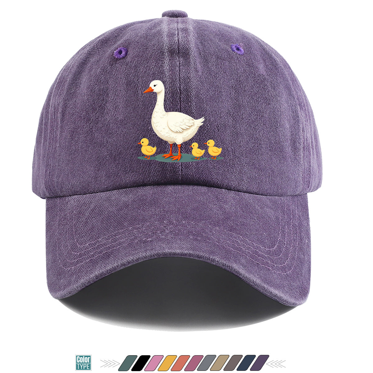 1pc Mother Goose And Three Little Yellow Ducks Warm Printed Baseball Cap Cute Pattern Sun Hat Fashionable And Versatile Unisex Duck Tongue Cap Adjustable Size Dad Fishing Hat Mom Strolling Hat Couple Skateboard Hat Suitable for Park Play
