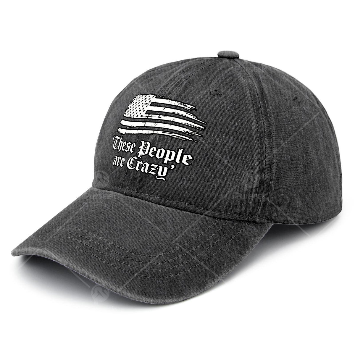 These People Are Crazy USA Flag Vintage Baseball Suitable for &, Retro Washed Unisex Hat with Full-Body Flag Print, Lightweight Round for 4th of, Games, Casual Wear