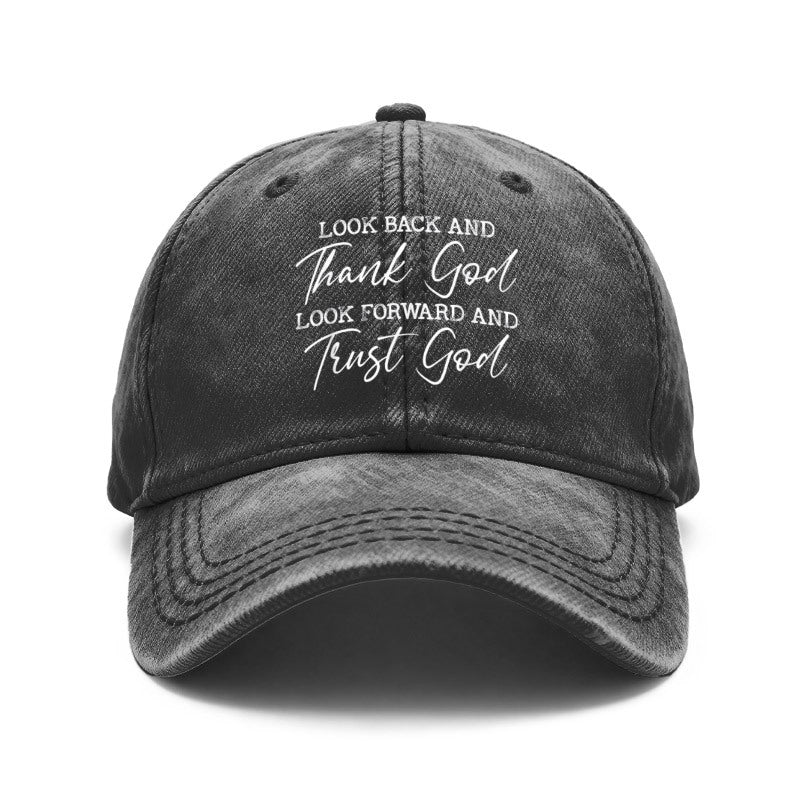 1pc Vintage Washed Unisex Baseball Suitable for Outdoor & Casual Wear, Adjustable Faith Quote Religious with Verse Design, Gift for Men & Women, Prayer for Church, Daily Wear, Printed Design