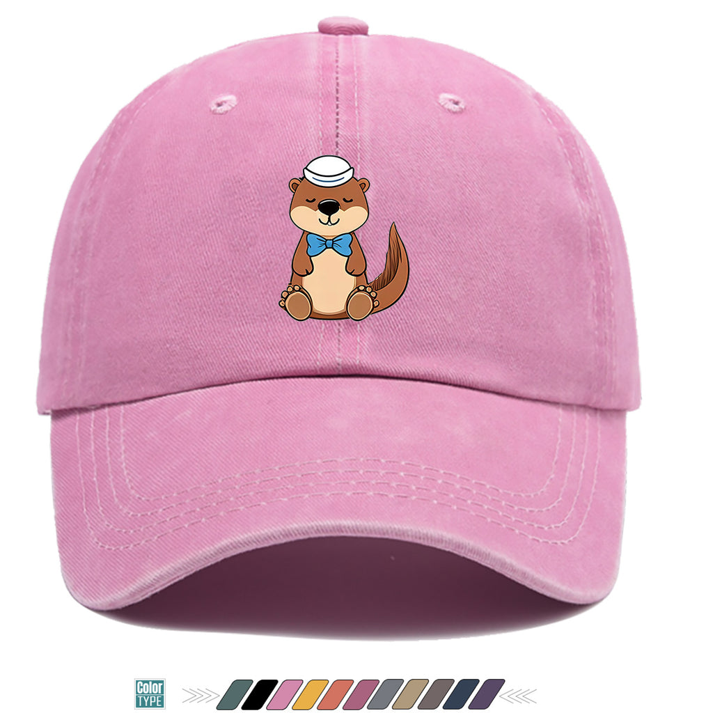 1pc Cartoon Otter Print Baseball Cap, Cute Animal Pattern Sun Hat, Fashion Casual Trendy Cap, Unisex Adjustable Duckbill Cap, Outdoor Travel Sunshade Hat, Outfit Hat, Bestie Shopping Photography Hat, Hiking Riding Hat, Daily Commute Versatile Hat