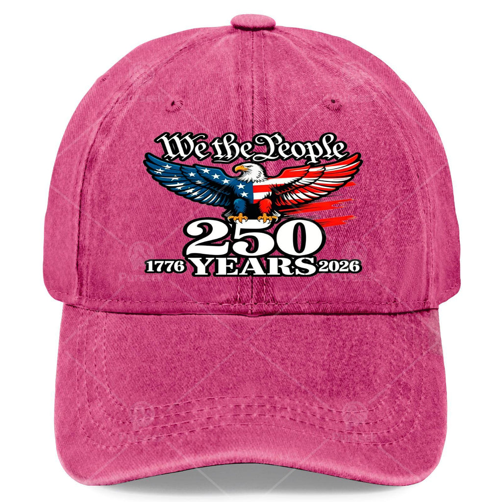 Unisex Stylish Washed Baseball Celebrating 250 Years from 1776 to 2026, for The 4Th of July