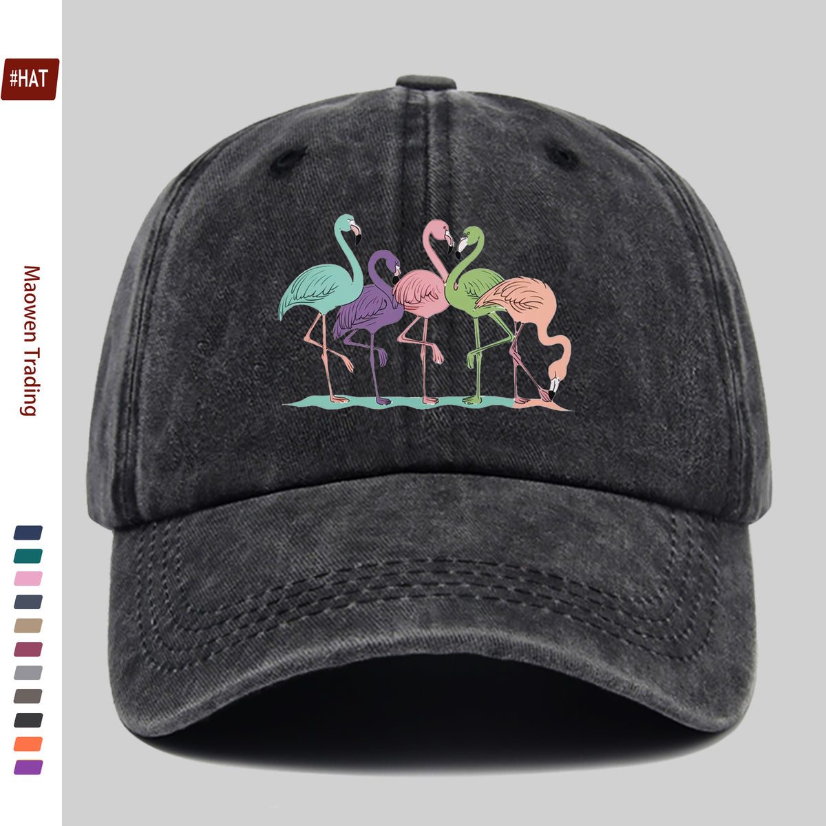 1 Colorful Flamingo Print Baseball Cap, a Travel and Leisure Style Sun Hat, Comfortable and Lightweight, Available in Multiple Colors, a Pet Hat with an Adjustable Drawstring, an American Street-style Skateboard Cap, Vintage Accessory, an Exquisite