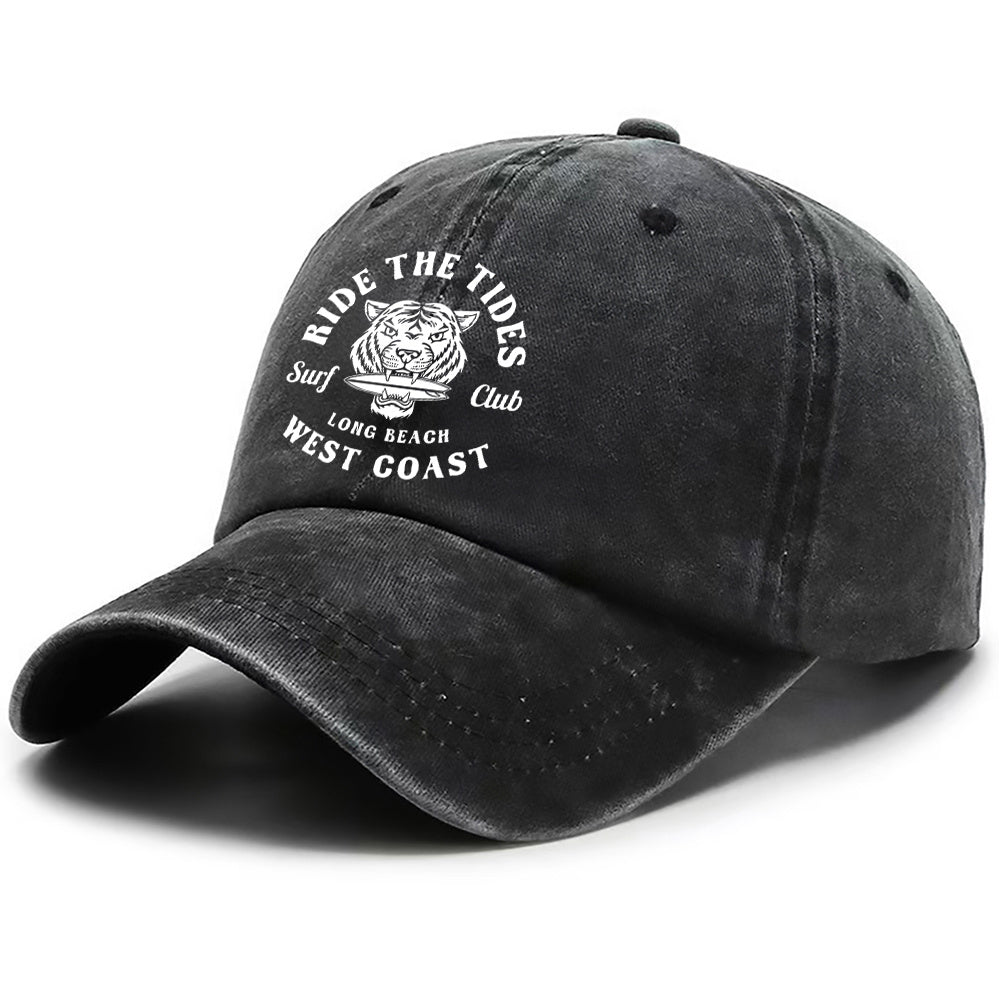 1pc Men's & Women's Tiger Print Baseball Cap - Adjustable Dad Hat with Curved Brim, Breathable Washed Cap Suitable for Outdoor, Casual, All- Wear, Tiger Design, Unisex for, Daily Use, and for All Occasions