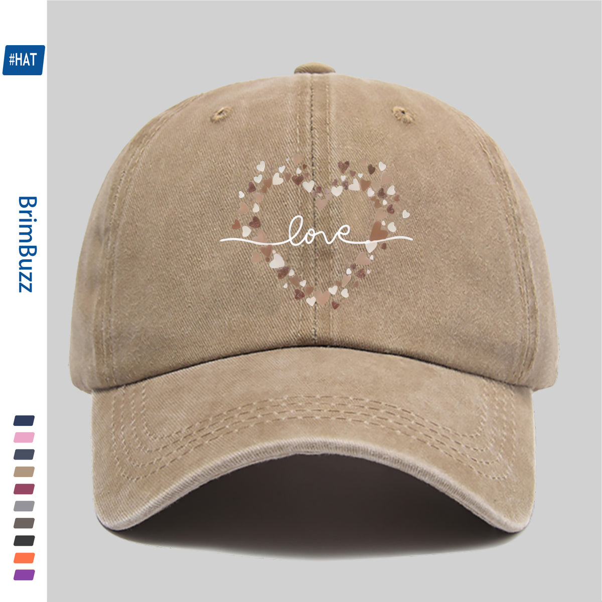Minimalist Heart-Pattern Printed Baseball Cap, Unisex Sun Hat, Available in Multiple Colors, Dad Hat, Comfortable And Lightweight Sun Hat, Washed Vintage Cap, American Street Skateboard Cap, Vintage Accessory, Exquisite Gift for Women