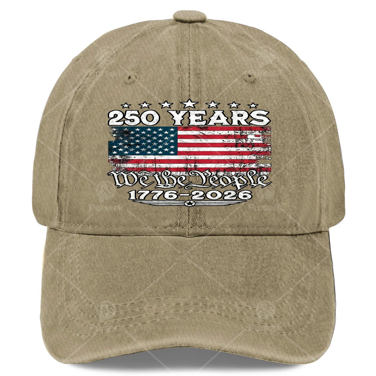 4th of July American Flag Vintage 250 Years 1776 2026 Baseball Hat Unisex