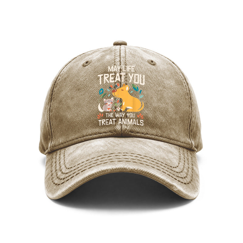 1pc Vintage Washed Unisex Baseball Cap with Animal Care And Kindness Design - Adjustable, Unisex, with Cat And Dog Pattern Print, Suitable As a Casual Outdoor Hat Gift for Pet Lovers, Vintage Style Suitable for Daily Wear And Gifting