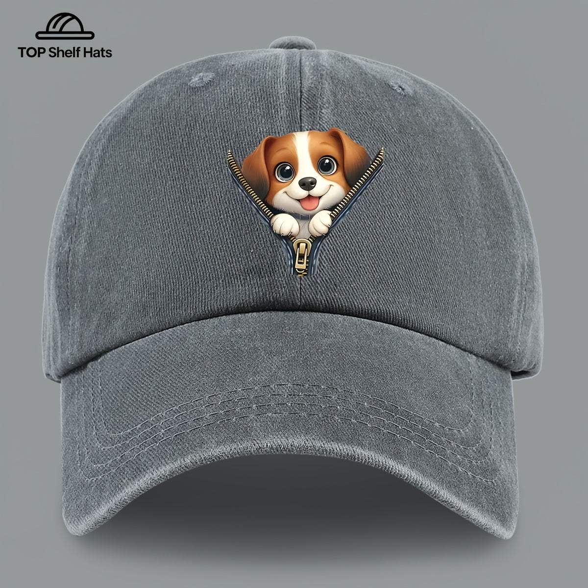1pc Cute Playful Dog Pattern Design Printed Baseball Cap, Ideal Gift for Dog Lovers, Lightweight Comfortable And Breathable, Adjustable Size, Black PAPA Truck Driver Retro Dad Hat, Mom'S Beach Vacation Sun Hat, Youth Couple Outdoor Skate Cap