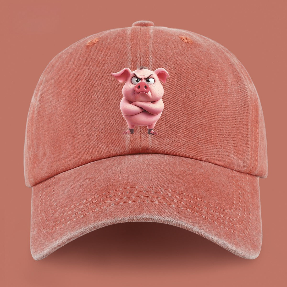 1pc 1pcs Pink Pig Print Baseball Cap for &, Adjustable Lightweight Breathable Unisex Hat Suitable for Outdoor, Beach, Casual Wear, Valentine's Gift for,, - Pig-Themed with Pig
