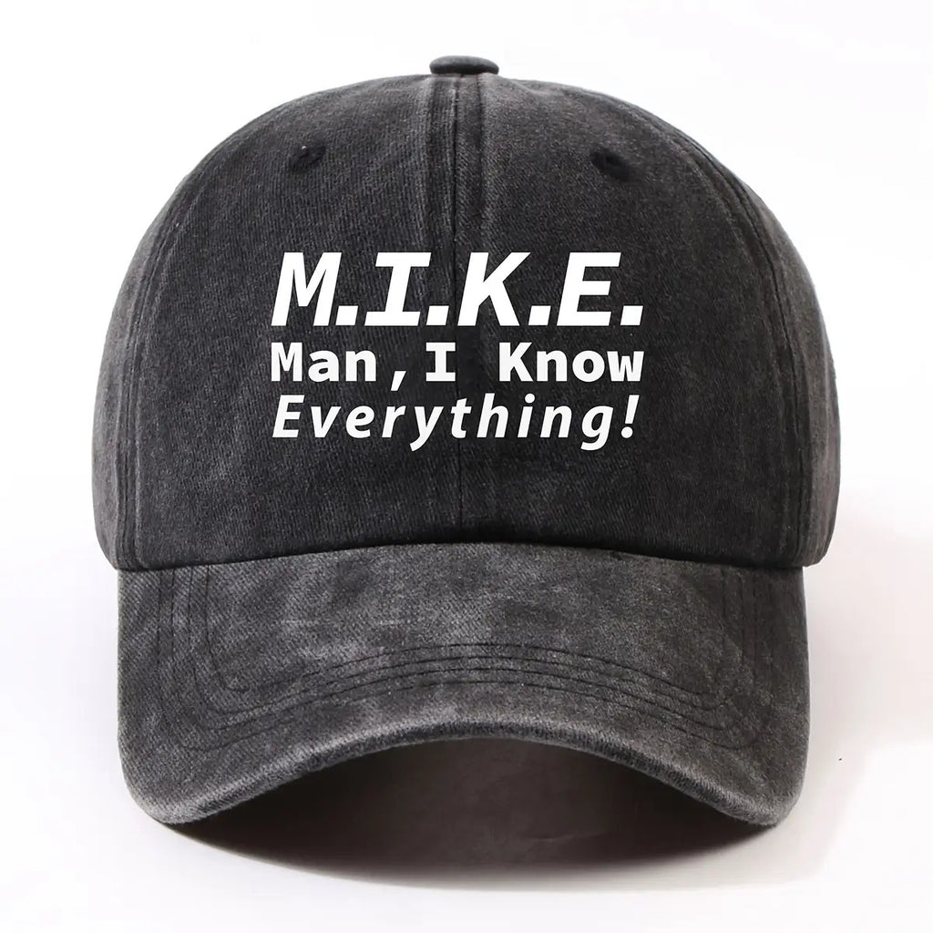 1 Fashion Motto Maniknoweverything Heat Pressed Baseball Cap Unisex Outdoor Casual Vintage Duckbill Cap Cycling Easy Cap