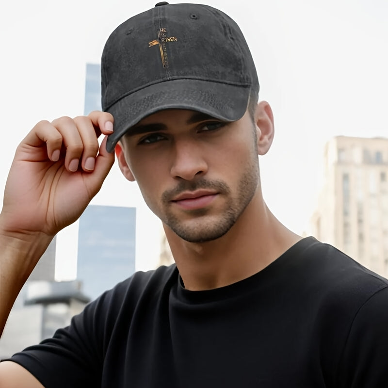 Easter Christian Theme He Is Risen Sun Resurrection Baptism Baseball Cap Unisex Summer Snapback Hat