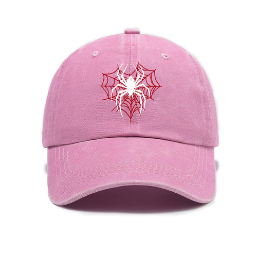 1 Top Water Washed Old Printed Baseball Cap Adult Versatile Spider Printed Water Washed Old Soft Top Sunshade Baseball Cap Men And Women Practical Baseball Cap
