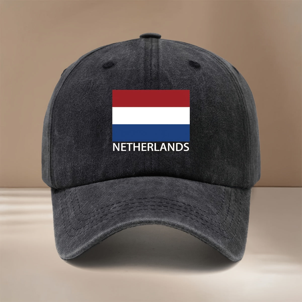 NETHERLANDS Text Print Pattern Baseball Cap, Four Seasons Universal Duckbill Cap, Trendy Textured Six-Panel Hat, Comfortable and Lightweight Hip-Hop Cap, Unisex Curved Brim Hat, Sports Event Support Accessory, Casual Hat with Adjustable Size