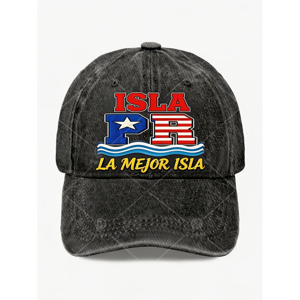 Vintage Isla PR The Best Island Baseball Cap for Men Women Casual Street Style Summer Holiday Gift Hat
