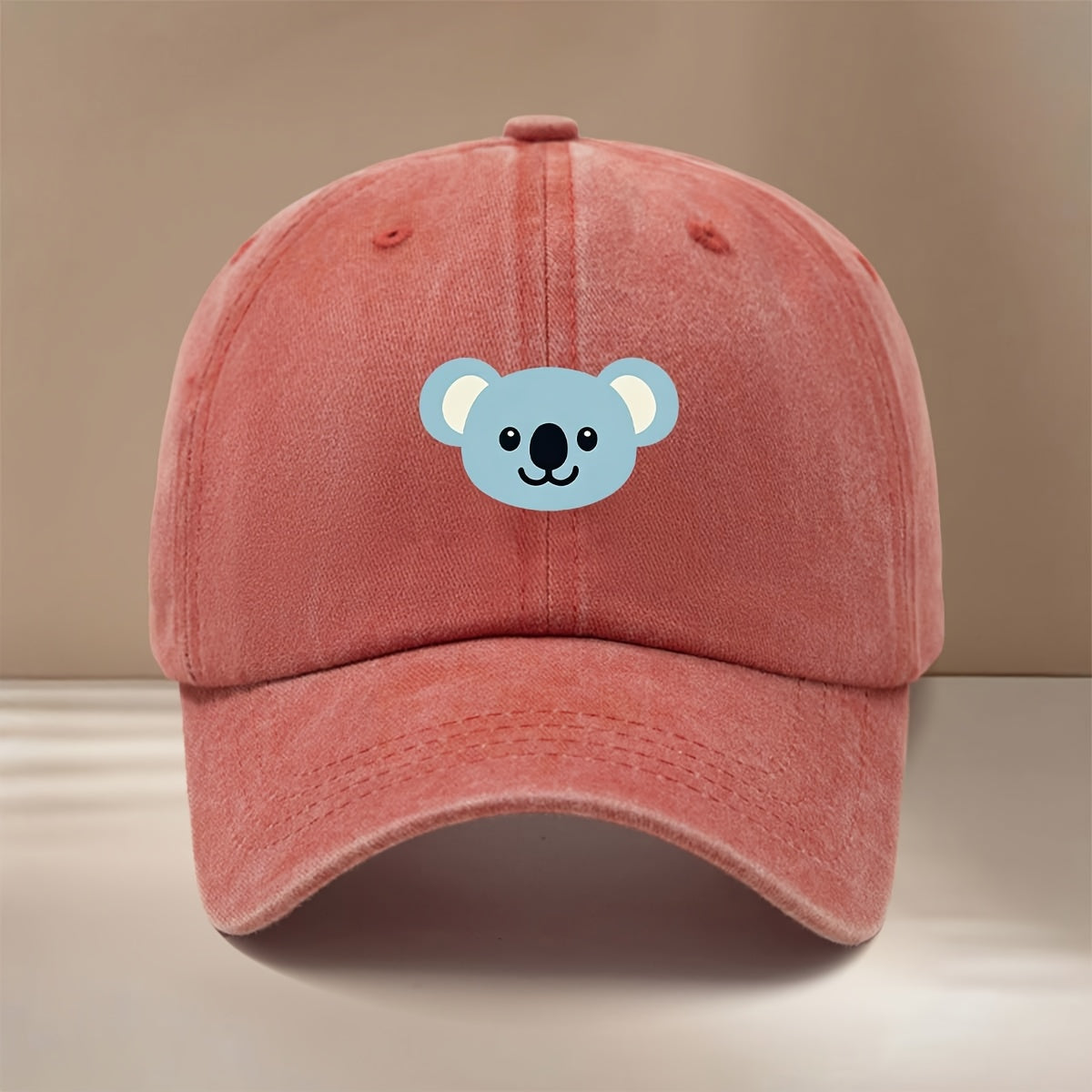 This Is a Cartoon Koala Pattern Printed Baseball Cap, Fashionable Comfortable Adjustable Size 6-Panel Hat Unisex Lightweight Individual Style Duckbill Cap Outdoor Sports Dining Camping Matching Easy Trendy Curved Brim Hat Sports Event Cheerleading M