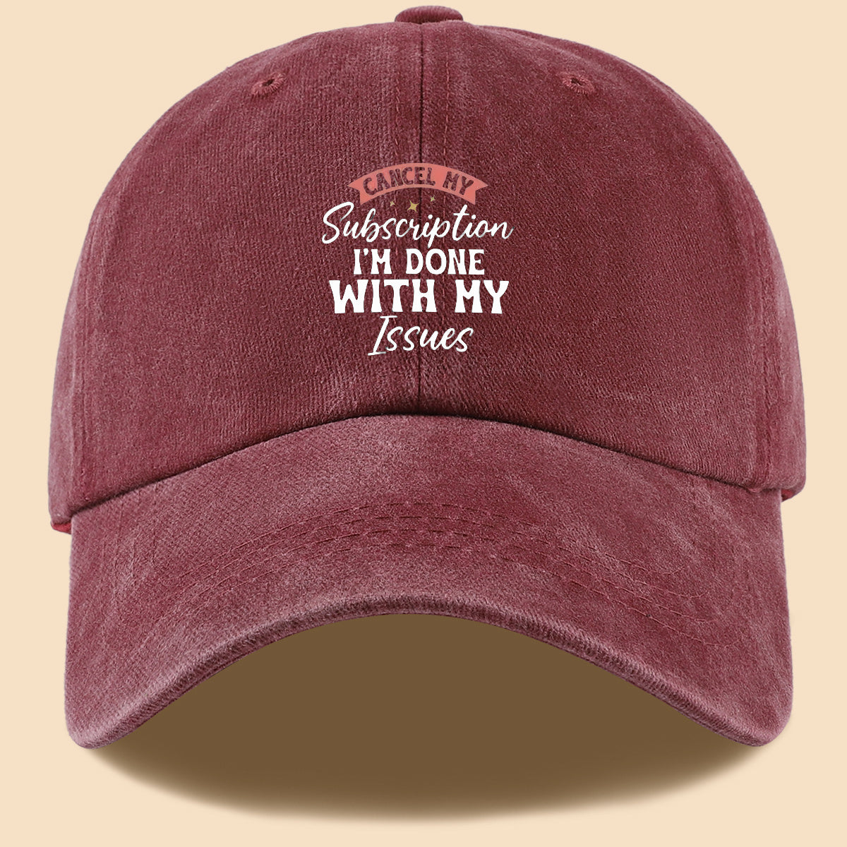 1pc "CANL MY Subscription I'M DONE with MY Issues" Text Print Baseball Cap,  Trendy Duckbill Hat, Fashionable Minimalist Design, Unisex Adjustable Sun Hat, Street Hip-Hop Style Versatile Cap, Essential for Outdoor Outings, Daily Leisure