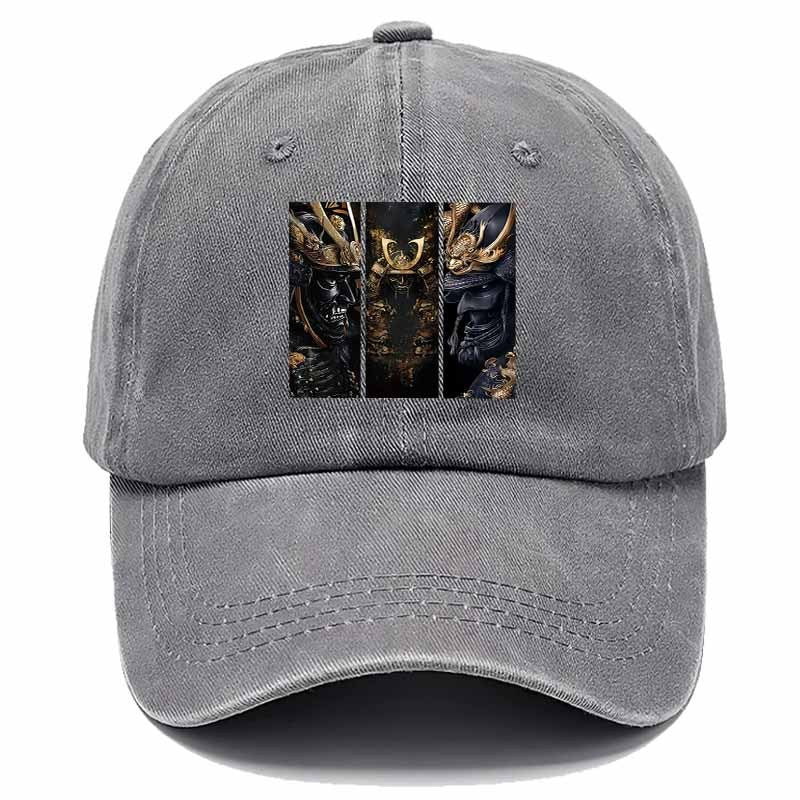 Ancient-Style Warrior Baseball Cap with Three Samurai Dragon Motifs-Essential for Themed Events And Role-Playing.