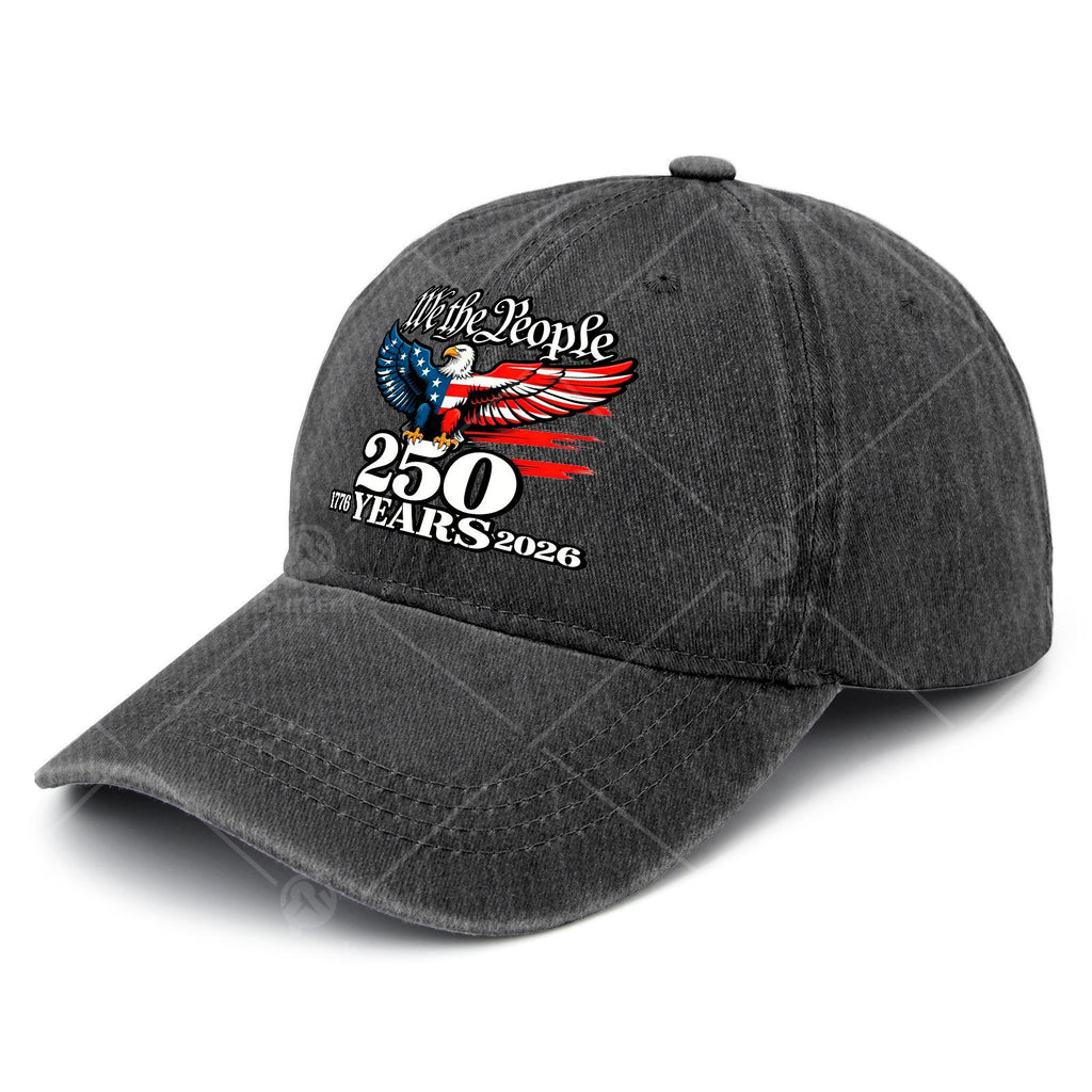 Unisex Stylish Washed Baseball Celebrating 250 Years from 1776 to 2026, for The 4Th of July