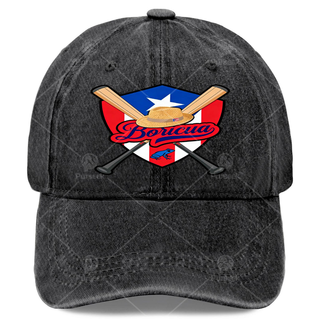 Boricua Puerto Rico Baseball Coqui Frog Pava Hat Fan Baseball Hat Unisex