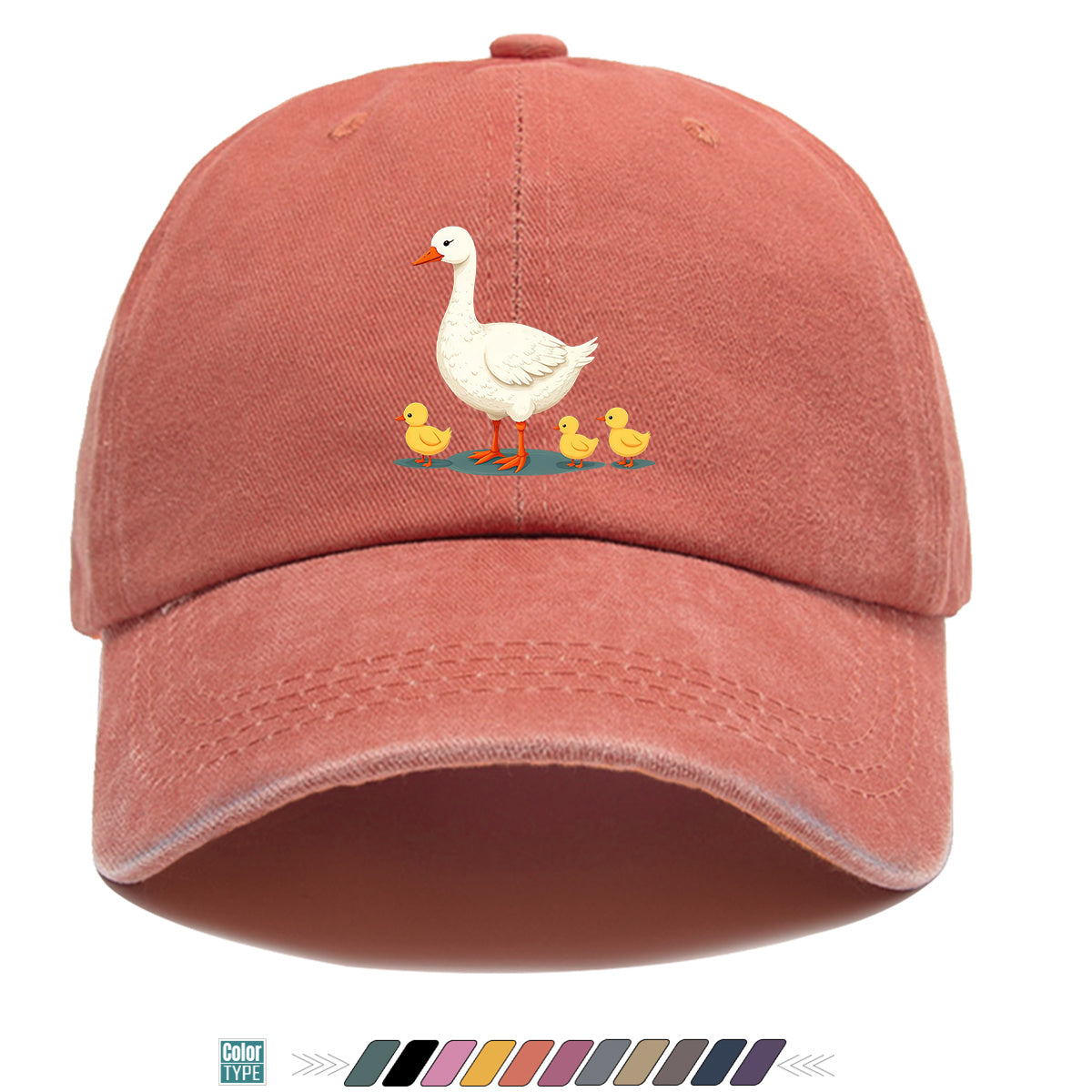 1pc Mother Goose And Three Little Yellow Ducks Warm Printed Baseball Cap Cute Pattern Sun Hat Fashionable And Versatile Unisex Duck Tongue Cap Adjustable Size Dad Fishing Hat Mom Strolling Hat Couple Skateboard Hat Suitable for Park Play