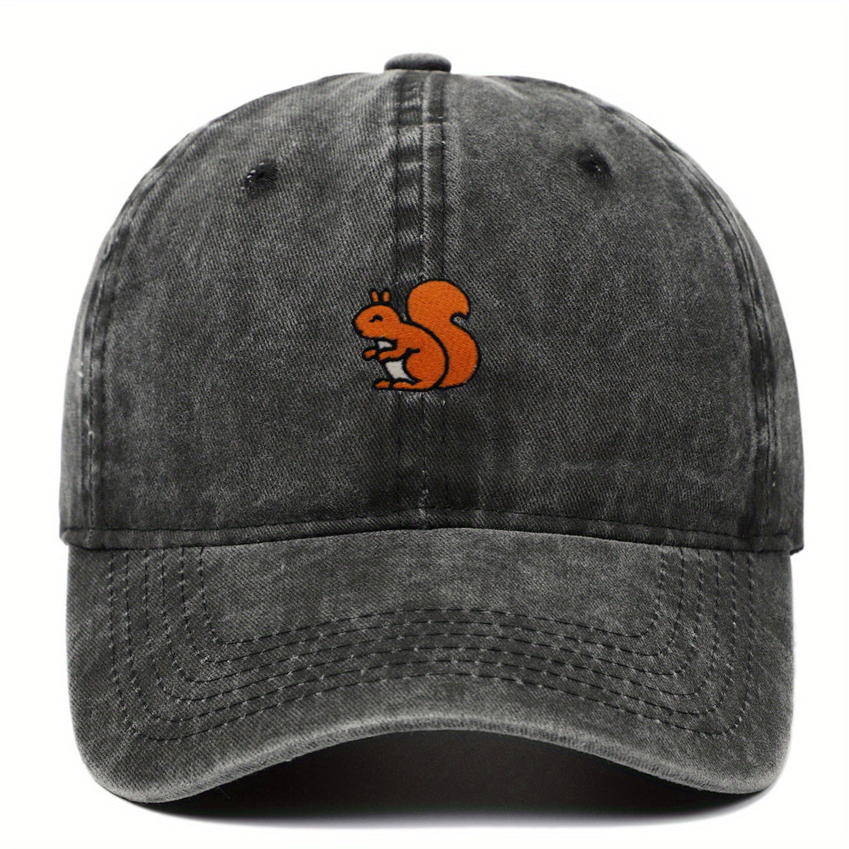 1 Adorable Squirrel Lightweight Baseball Hat - Stylish Trendy Urban Cap Retro Design Adjustable Baseball Hat Available in Various Colors Unisex Outdoor Sports Hat