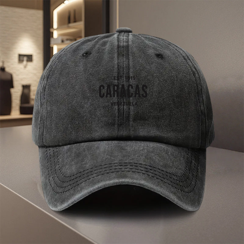 1 Caracas Venezuela Vintage Baseball Cap - Adjustable Snapback Hat with Traditional Venezuelan Design, Lightweight Polyester for Men and Women, Suitable for Outdoor Sports, Travel, Casual and Formal Occasions - Comfortable, Breathable, and Durable