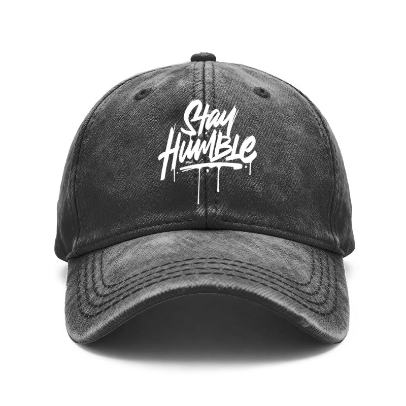 1pc of Retro-Style Unisex Baseball Caps Featuring a 'Stay Humble' Graffiti Art Print. These Adjustable Caps Are Perfect for Outdoor Activities And Casual Outings, Making Them Great Gifts for Both Men And Women, As Well As Friends