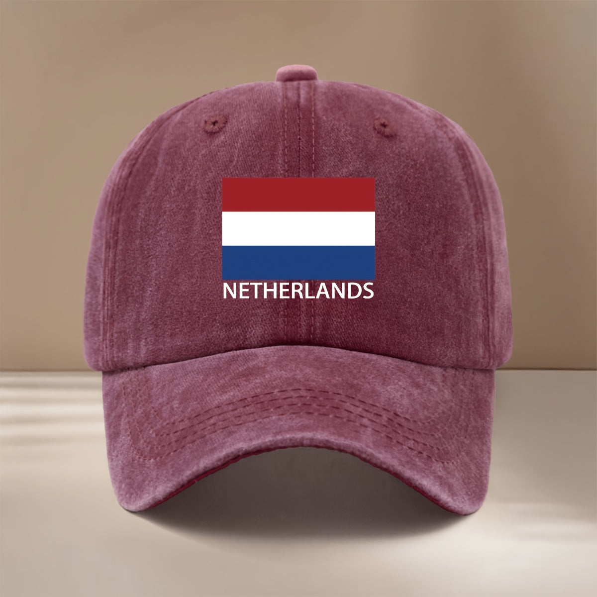NETHERLANDS Text Print Pattern Baseball Cap, Four Seasons Universal Duckbill Cap, Trendy Textured Six-Panel Hat, Comfortable and Lightweight Hip-Hop Cap, Unisex Curved Brim Hat, Sports Event Support Accessory, Casual Hat with Adjustable Size