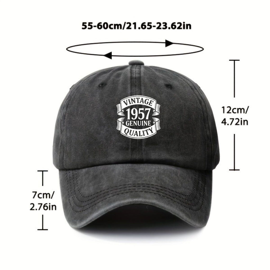 1957 Vintage Retro Timeless Statement Print Classic Vintage Baseball Cap for Outdoor Activities, Unisex Casual Sports Sun Hat